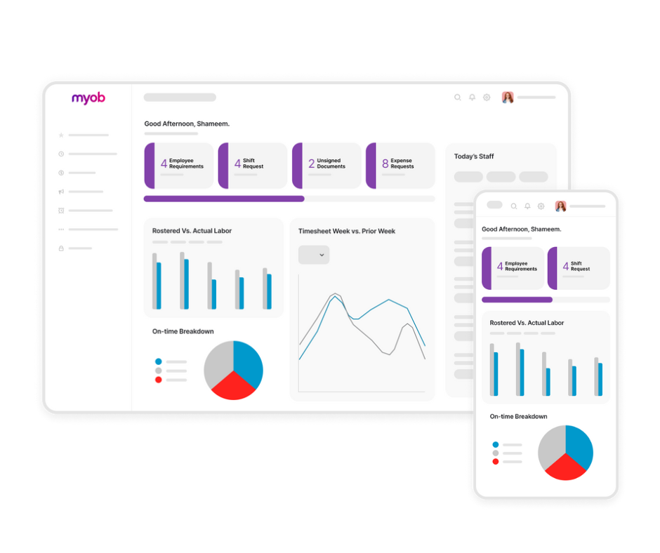 myob advanced workforce management dashboard