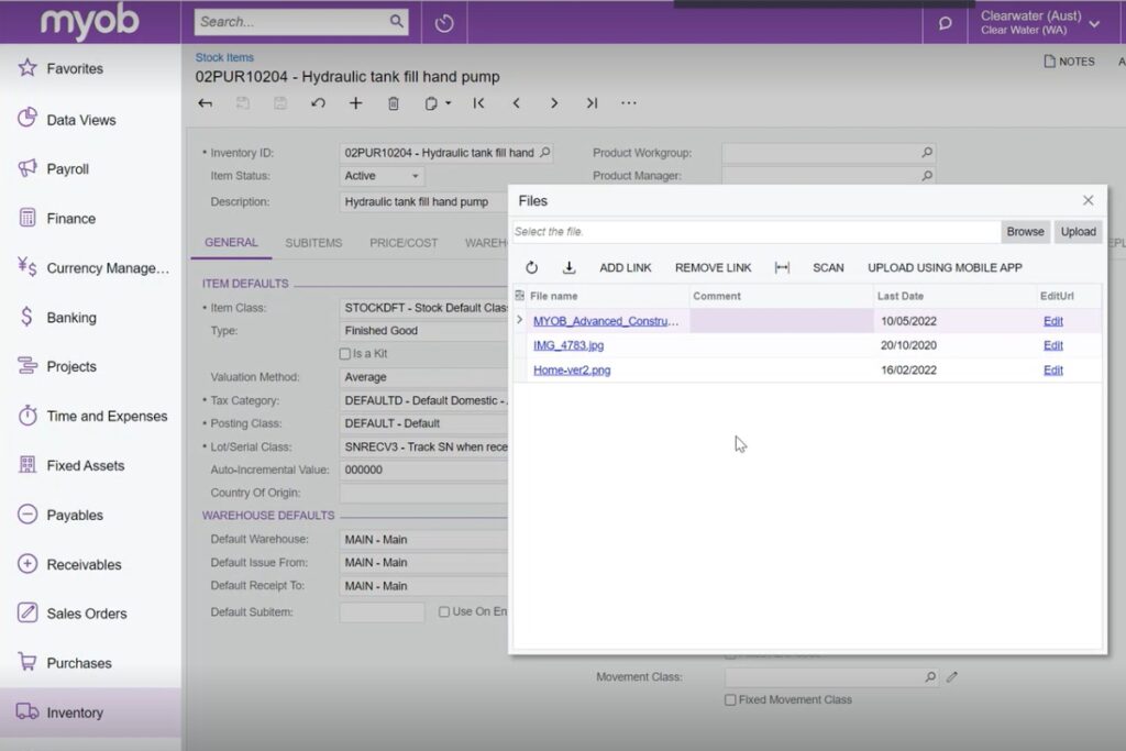 attach specific information about the product inventory costs