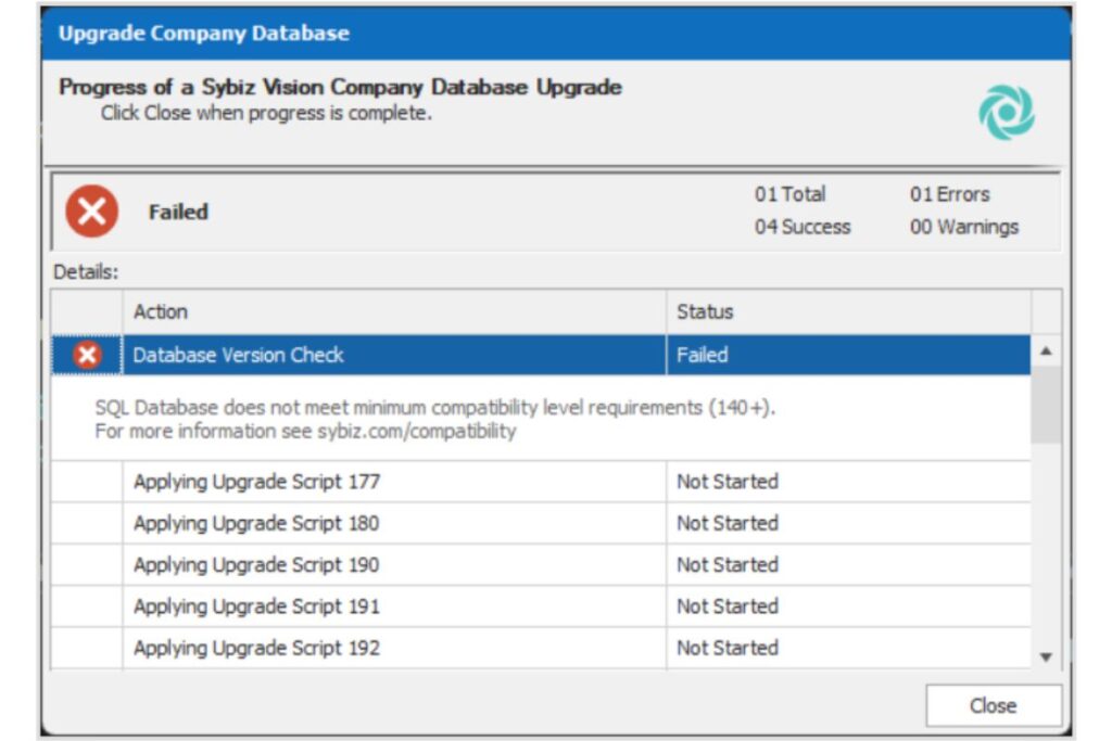 Minimum supported version of Microsoft SQL Server