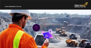 mining and mets worker looking at the AI and ERP function