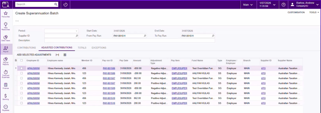 MYOB Acumatica 25 R2 Australian Payday Super compliance